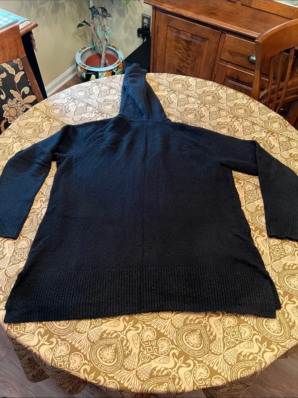 LOFT Black Women’s Hooded Sweater with Kangaroo Pocket